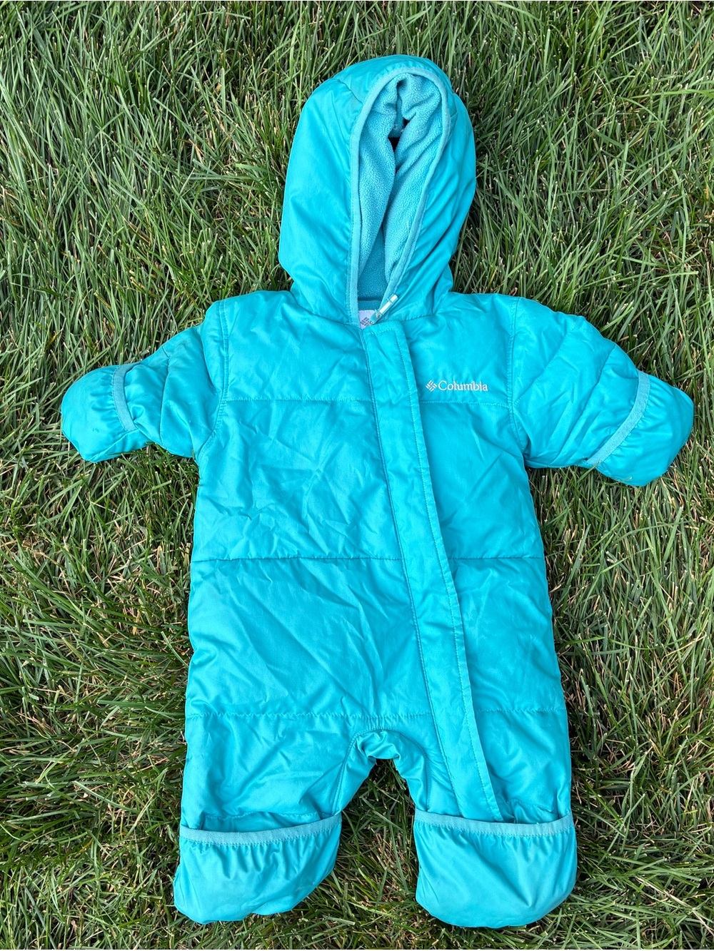 Columbia Snuggly Bunny Hooded Infant One-Piece Snowsuit, Down, 0-3M